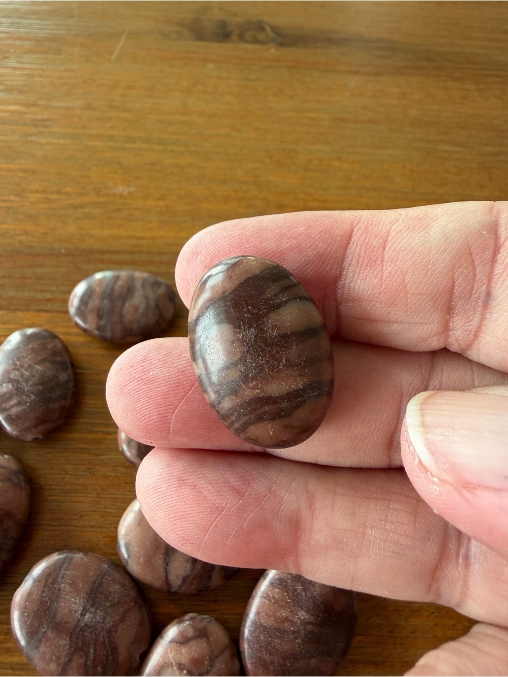 14 Brown Zebra Jasper Gemstone Beads for Jewelry Craft Making